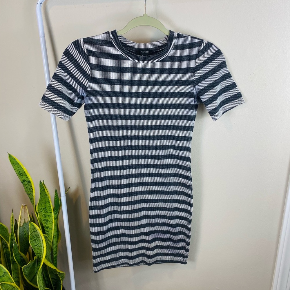 Black and Grey Striped Dress | Small